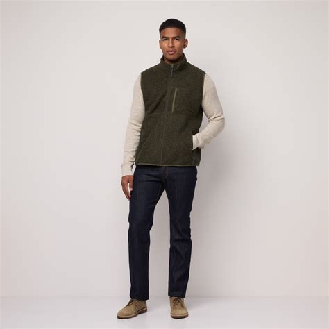 Merino Wool Full-Zip Fleece Vest | Forest Night – Fleece Vests | Wool ...