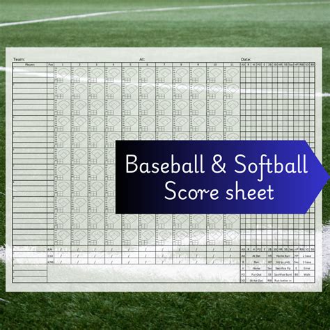 Baseball and Softball Scorebook Template / Printable Score Sheet ...