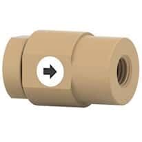 Idex Nonmetallic Inline Check Valve, 1 psi, 0.02" ID, 1/4-28 (F) to 1/4 ...
