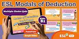 ESL Fill in the Modal Verbs of Deduction Cards [Kids, B1]