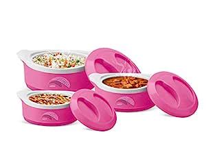 Buy MILTON New Marvel Jr Inner Steel Casserole Gift Set of 3, Pink ...