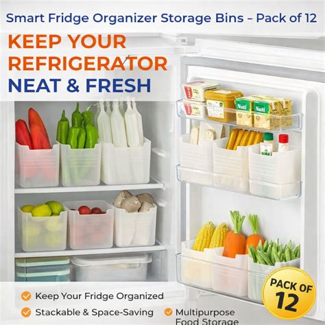 Refrigerator Organizer Storage Bins - PACK OF 12 – Aura Basket