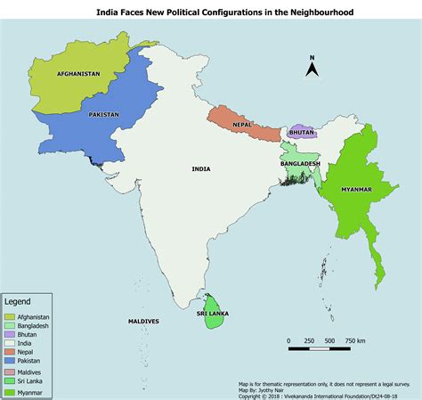 India map with neighbouring countries