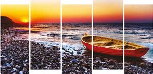 Poster N Frames Split Painting / of 5 panel of Vastu Natural Sunrise ...