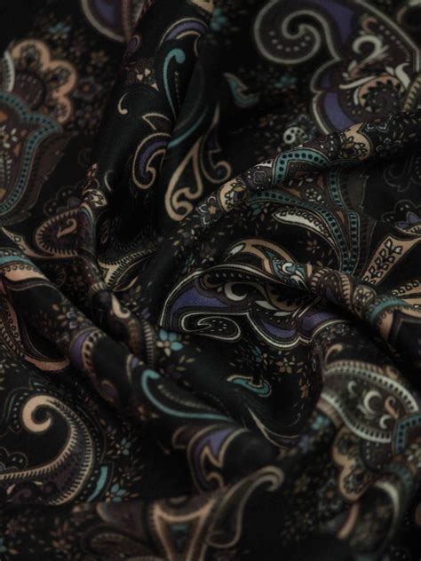 Black Paisley Pocket Square