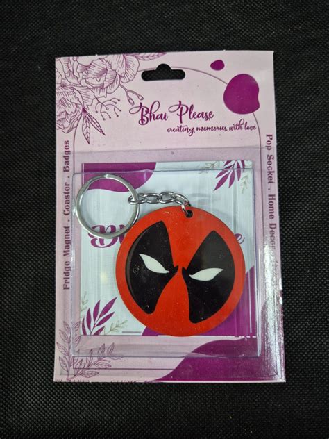 Funny Wooden Deadpool Keychain | Quirky Marvel Gift | Premium Keyring ...