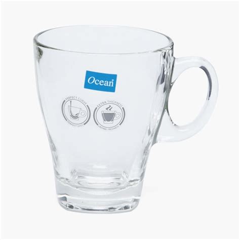 Buy OCEAN Shalimar-Utsav Leaf Set of 6 Glass Coffee Mug - 355ml from ...
