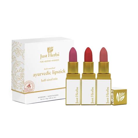 Buy Just Herbs Ayurvedic Creamy Matte Half-Size Lipstick Kit - Peachy ...