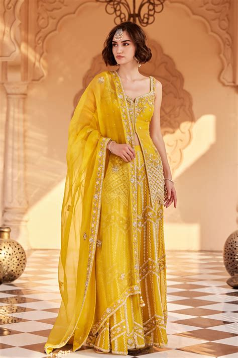Saisha By Charu Arora - Mustard Sharara Set - Elahe