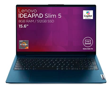 Lenovo IdeaPad 5 15.6" FHD Laptop | AMD Ryzen 7, 8GB RAM 512GB SSD | HD ...