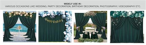Boltove® Dark Green Wrinkle Free Decoration Backdrop Curtain Drapes ...