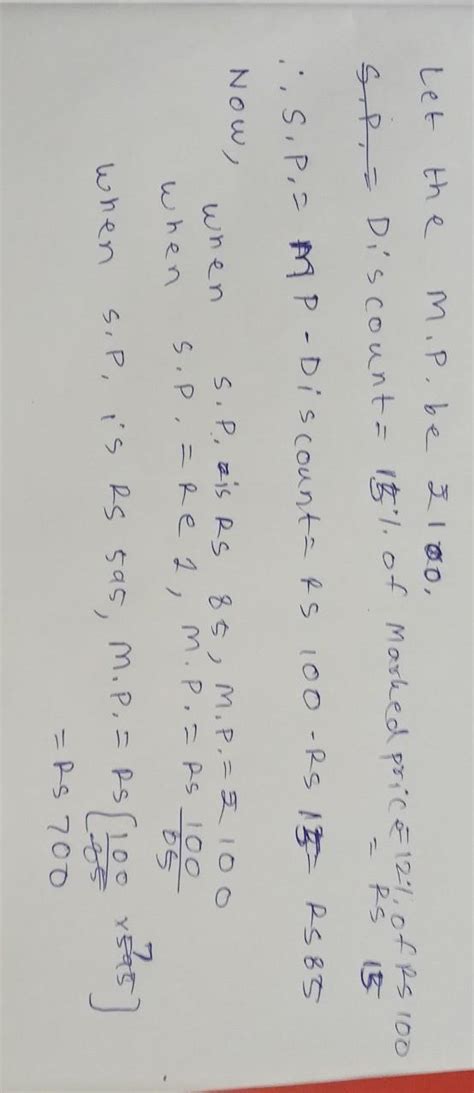 The selling price of a watch is Rs 595. If the watch was sild at 15% ...