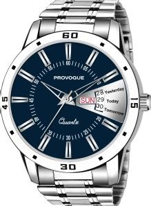 PROVOGUE Day and Date Functioning Steel Quartz Analog Watch - For Men ...