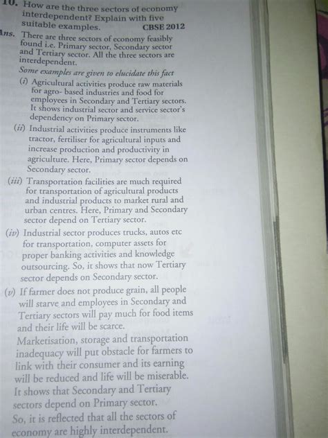 how are the three sectors of economy interdependent ? explain with five ...