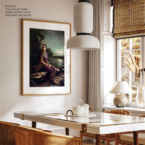 Radha in the Moonlight Painting & Wall Art Print by Raja Ravi Varma ...