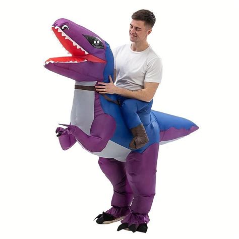 Riding Dinosaur Inflatable Halloween Costume Velociraptor ...