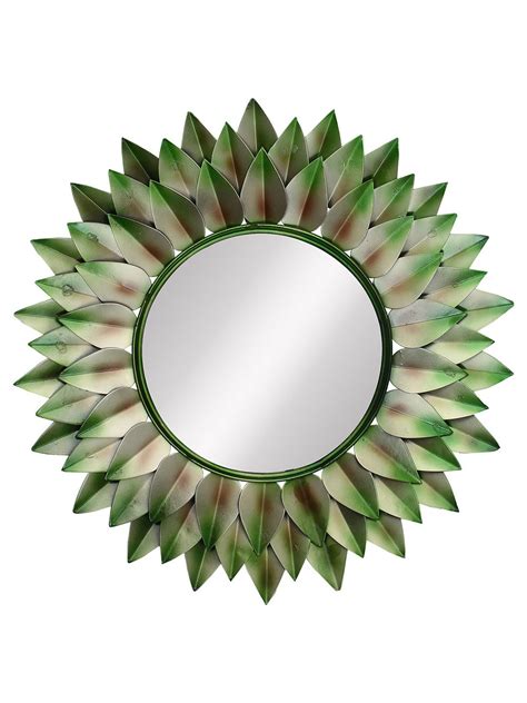 Green, Brown and Black Decorative Metal Handcarved Wall Mirror ...