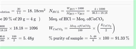6g sample of caco3 reacts with 20g - Brainly.in