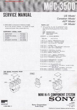 Sony MHC-3500 Service Manual PDF Free Download