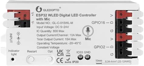 SpyShop GLEDOPTO ESP32 WLED LED Strip Controller with Mic India | Ubuy
