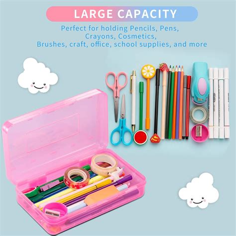 Snapklik.com : Sooez 3 Pack Pencil Case, Large Hard Pencil Box Bulk ...