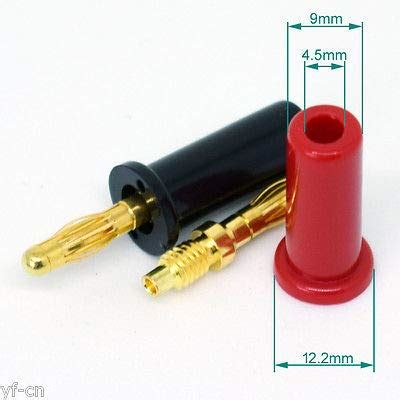 FidgetGear 1pair Gold Plated Copper 4mm Banana Plug Cable Speaker ...