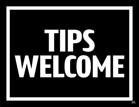 Tip Jar Signs - 12 FREE Printables | Printabulls