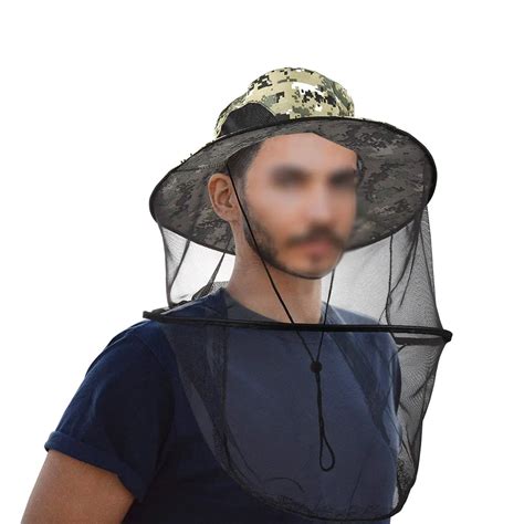Outdoor Mosquito Head Net Hat - Fishing Cap Midge Insect Bug Face1 ...