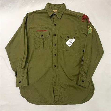 1940's BOY SCOUT SHIRTS CHANGE BUTTON SIZE 15 1/2 MINT CONDITION ...
