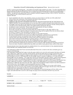 Fillable Online Stormforce Airsoft Understanding and Agreement Form ...