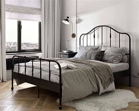 BLACKSMITH STREET Metal Bed, Pyramic Bed, Bedroom Furniture,Black Metal ...