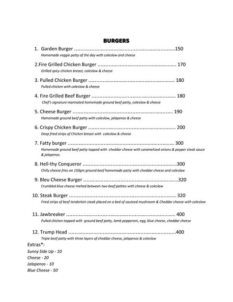 Menu at The Grill Lab, Kochi