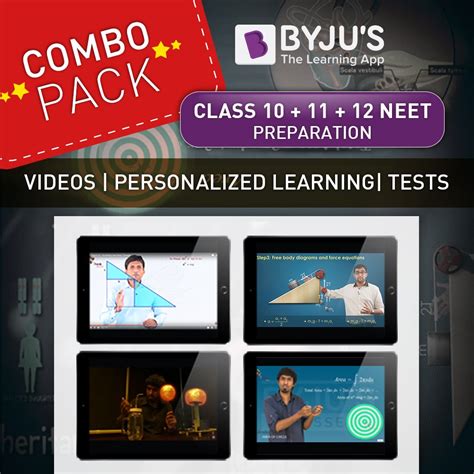 BYJUS Class 10th + 11th + 12th NEET Preparation (Tablet) : Amazon.in ...