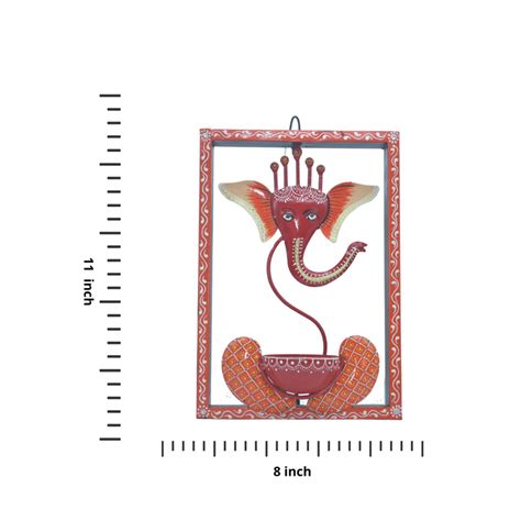Buy Handicrafts Metal Ganesha Diya T-Light Candle Holder Frame | DMH ...