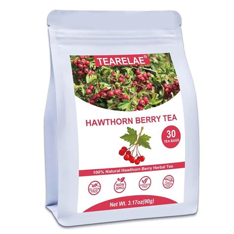 Amazon.com : TEARELAE - Hawthorn Berry Herbal Tea Bags - Caffeine Free ...