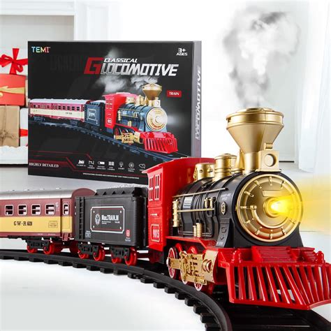TEMI Train Set with Steam Locomotive Engine, Cargo India | Ubuy