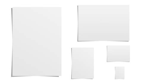 Blank a4 a3 a5 a6 a7 paper format mockup of sheets of paper vector ...