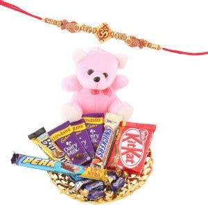 SurpriseForU Dairy Milk Chocolate Gift Tray With Om Rakhi | Blessing ...