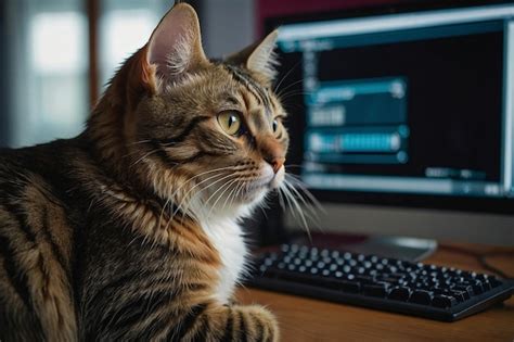 Image result for Cat Sitting at Computer