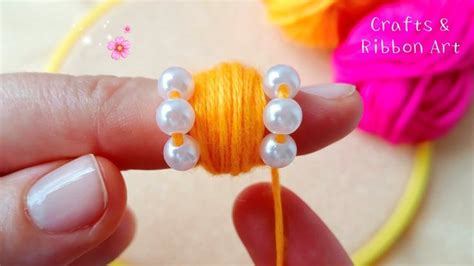 Image result for Small Flower Using Thread and Hand