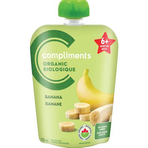 Buy Compliments Organic Baby Food Banana Pouch 128 ml | FreshCo