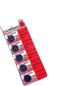 NKCOM Micro Lithium Cell CR2032 Lithium Coin Battery 3v - Pack of 5 ...