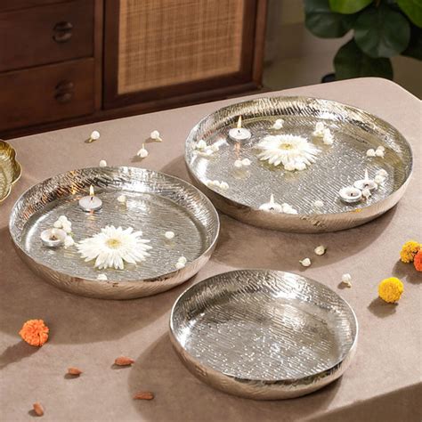 Silver Urli Set Of 3 Online - Premium Urli | Nestasia