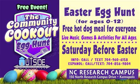 The Community Cookout and EGG HUNT 2024, NC Research Campus, Kannapolis ...