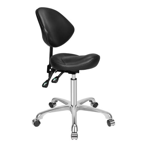 Kaleurrier Ergonomic Rolling Swivel Saddle Stool With Wheels Hydraulic ...