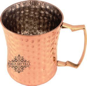 IndianArtVilla Steel with Copper Plated Round Hammered Curved Glass ...