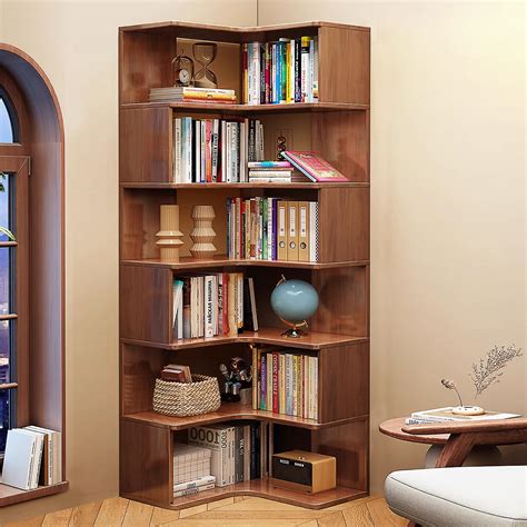 Wood Corner Bookshelf Carved Mango Wood Corner Bookcase With Cupboard