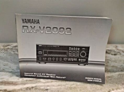 Buy Yamaha RX-V2092 AV Receiver Owner's Manual - Operating Instructions ...