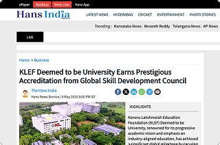 KLEF University News | Media Coverage | Press Mentions