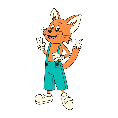 Chat rétro rousse | Vecteur Premium